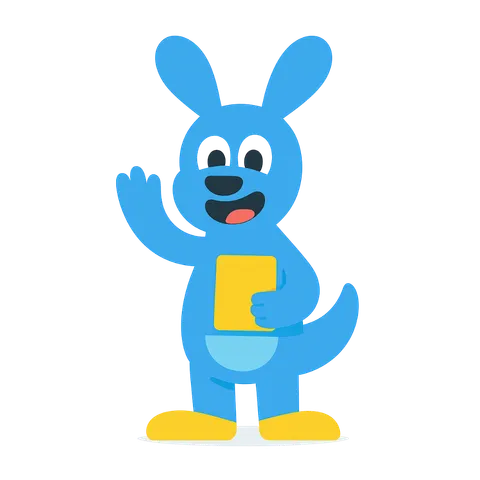 Readeroo the kangaroo waving hello