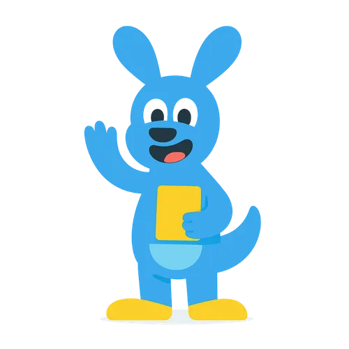 Readeroo the kangaroo waving hello